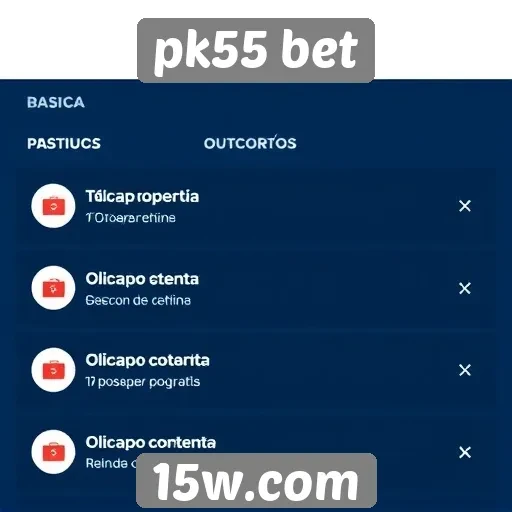 Visão geral das funcionalidades do site pk55 bet